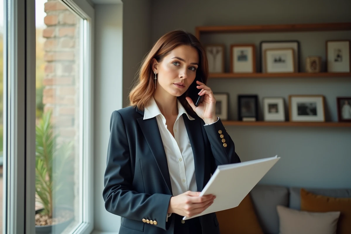 Femme parlant au téléphone près d