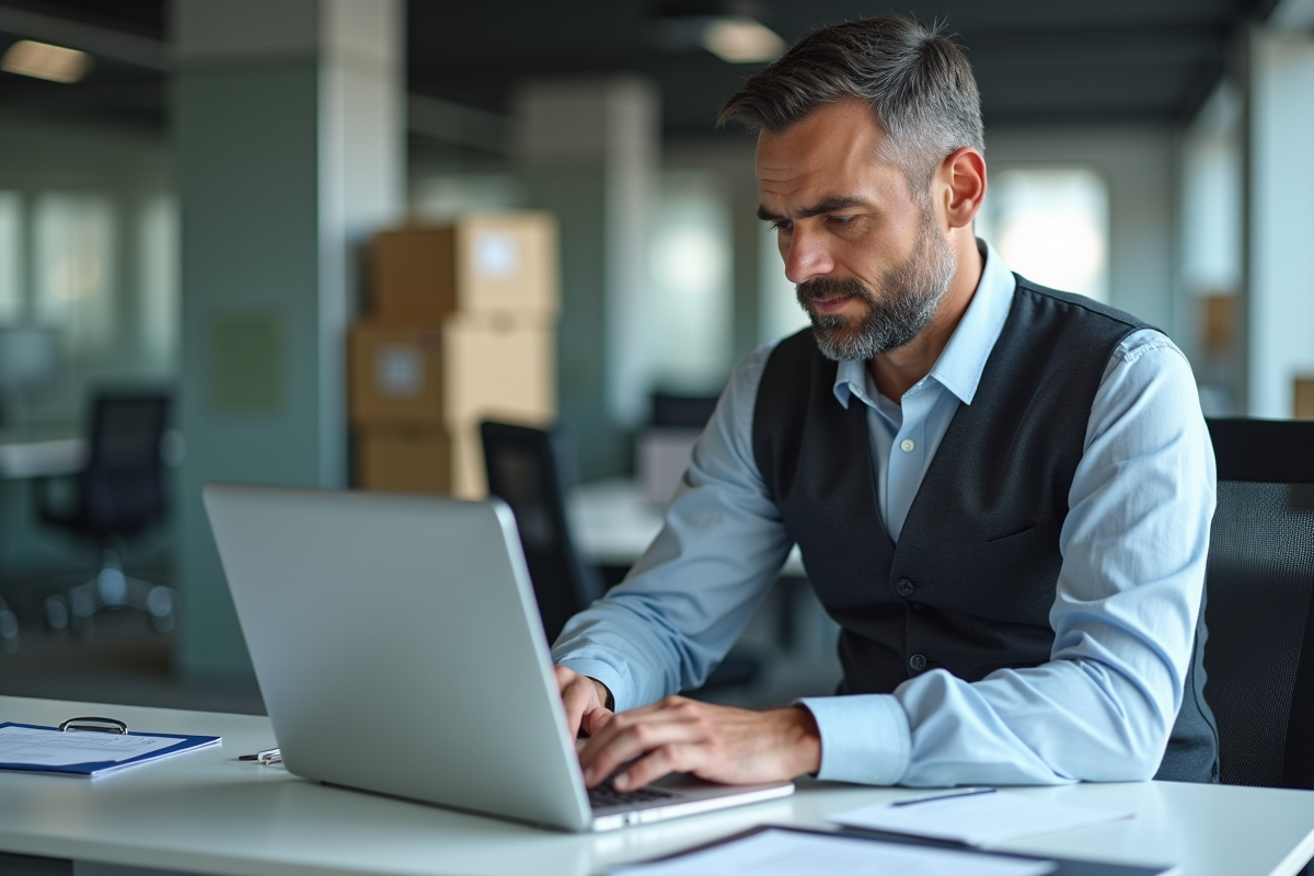 Homme d affaires remplissant des formulaires au bureau