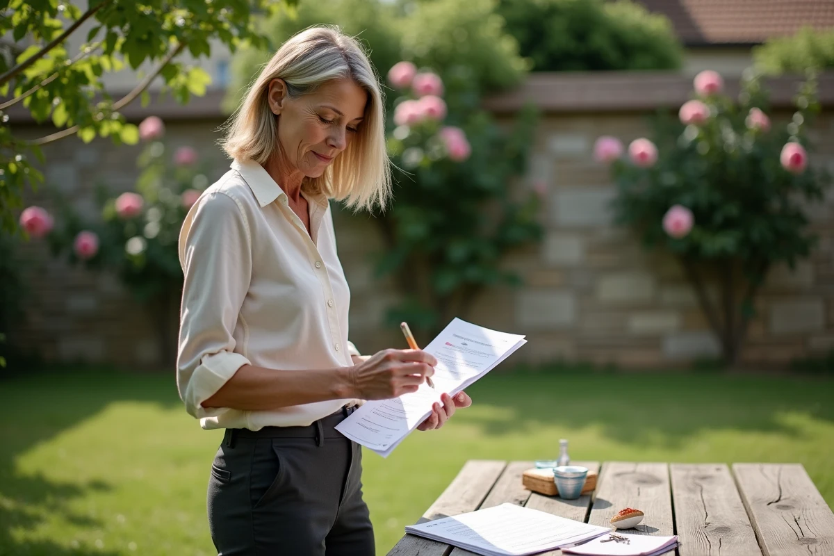 Locataire signant un contrat de location longue durée pour une maison avec jardin en Saône-et-Loire
