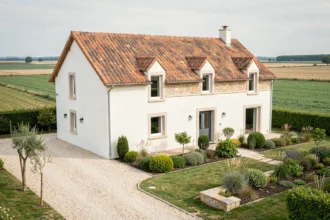 Maison individuelle neuve dans le paysage de l'Eure-et-Loir, représentant les meilleurs constructeurs de la région