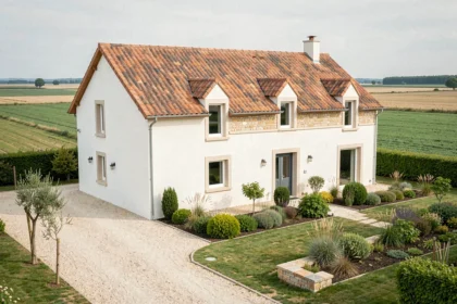 Maison individuelle neuve dans le paysage de l'Eure-et-Loir, représentant les meilleurs constructeurs de la région