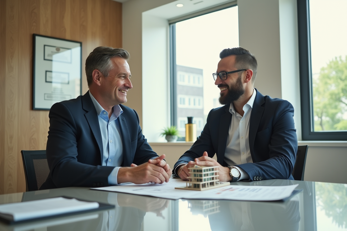 Deux hommes discutant autour d